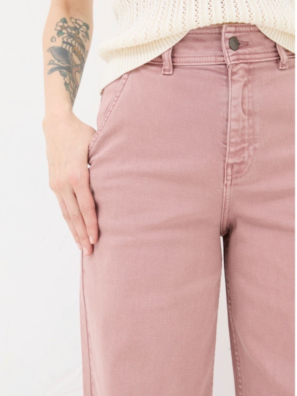 Fatface Cassie Wideleg jean in rosepink - Picture 4 of 4